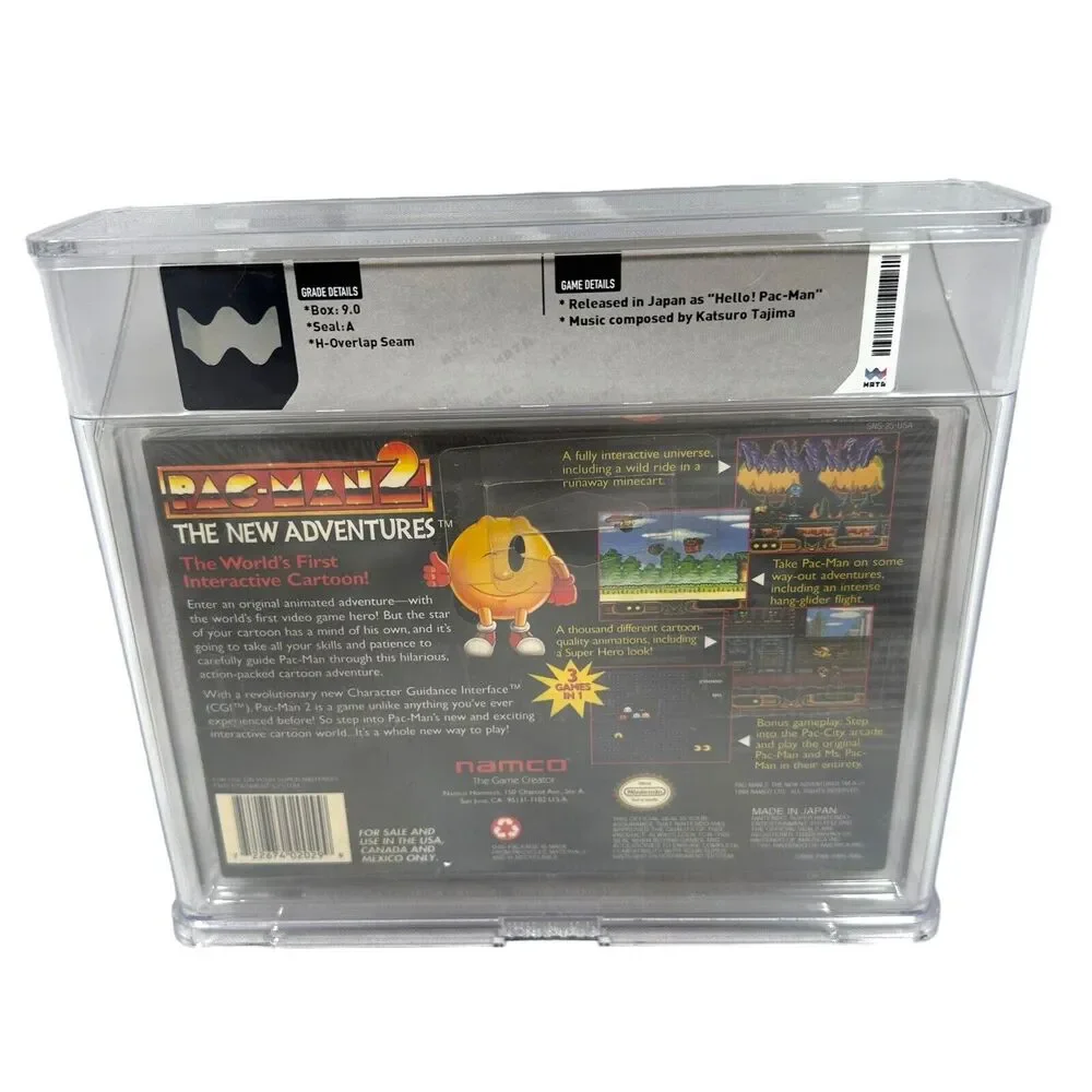Pac-Man 2 New Adventures SNES Nintendo Game Cover Variant WATA A 9.0 POP 2 Japan